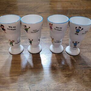 Vintage Sundae dessert ice cream cups home decor 50's diner retro kitchenware